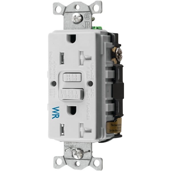Leviton 20A SelfTest Smartlockpro Slim Gfci Duplex Outlet, White