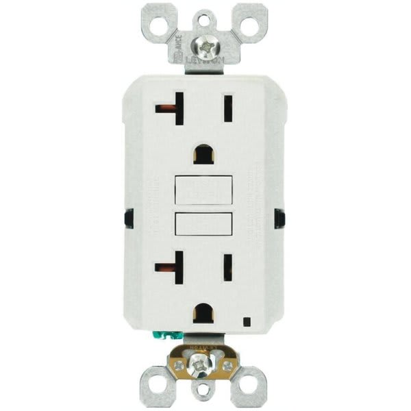 Leviton 20a Self-Test Smartlockpro Slim Gfci Duplex Outlet, White, Package Of 3