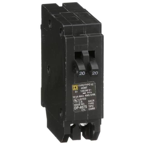 Square D Homeline 2-20 Amp Single-Pole Tandem Circuit Breaker