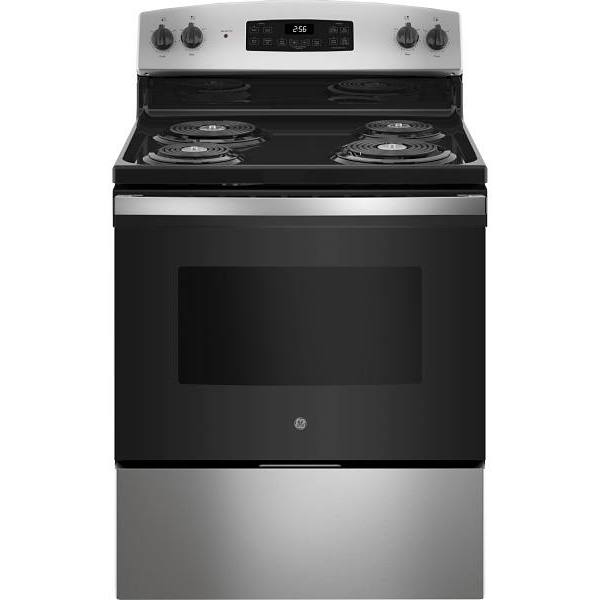 GE ENERGY STAR 30 In. 5.0 cu. ft. Coil Electric Freestanding Range, Self-Clean, Stainless Steel