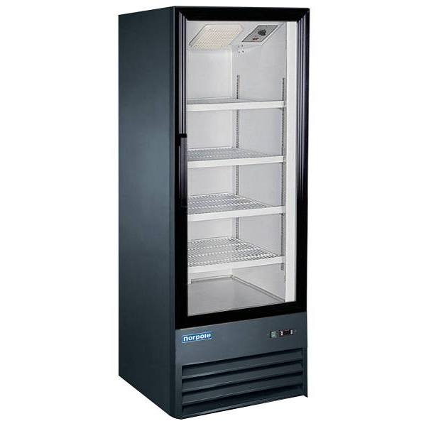 Norpole 1 Swing Glass Door Merchandiser Refrigerator 22" In Black