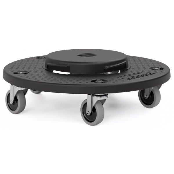 Rubbermaid Brute 55 Gallon Quiet Black Trash Can Dolly HD Supply