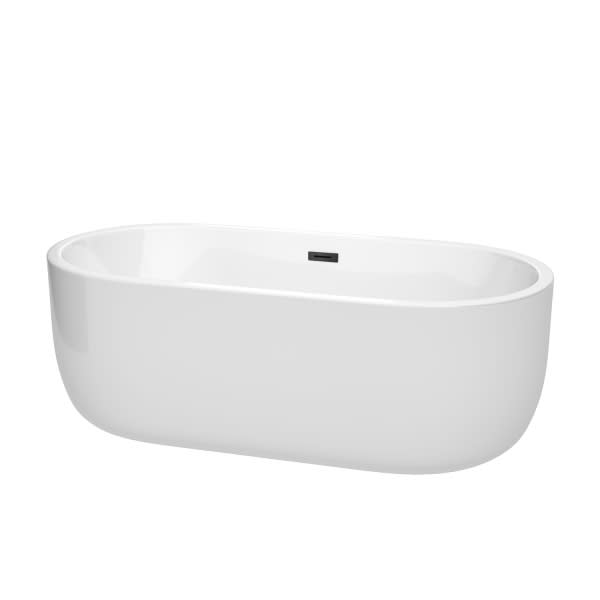 Wyndham Collection Juliette 60" Bathtub Polished Chrome Drain And