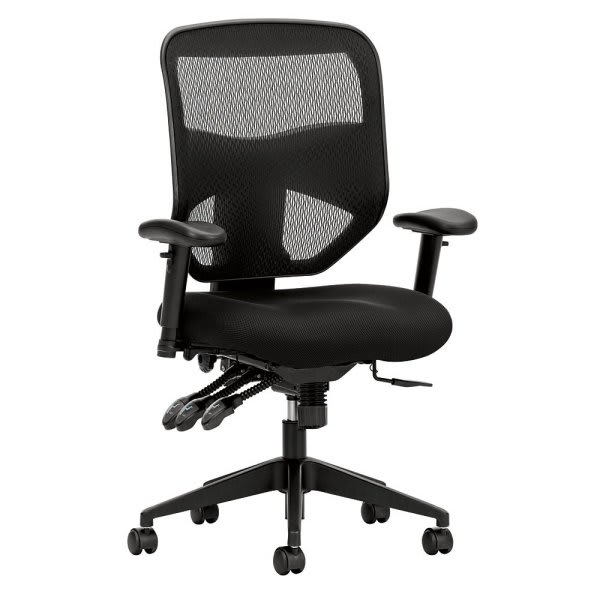 Realspace Axton Dark Gray/Chrome Big & Tall Bonded Leather HighBack