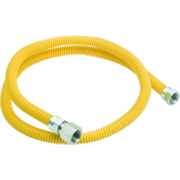 Dormont® Yellow Coated SS Gas Dryer Connector Kit 1/2" OD, 3/8" ID, 48