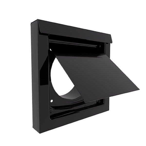 Inovate Dryerwallvent® Airflow Efficient High Performance Dryer Exhaust Wall Vent Termination (Black)
