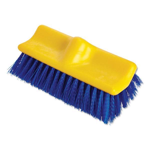 Rubbermaid Commercial Level Scrub Brush Blue Polypropylene Bristles 10" Brush/Plastic Block