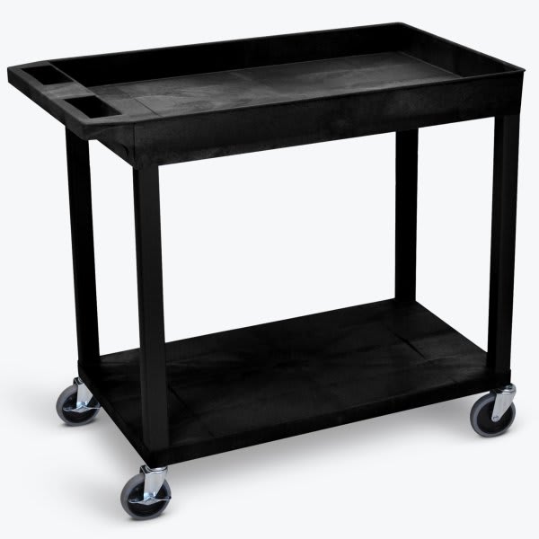 Luxor 24" X 45" 2Tub Shelf Heavy Duty Utility Cart In Black HD Supply