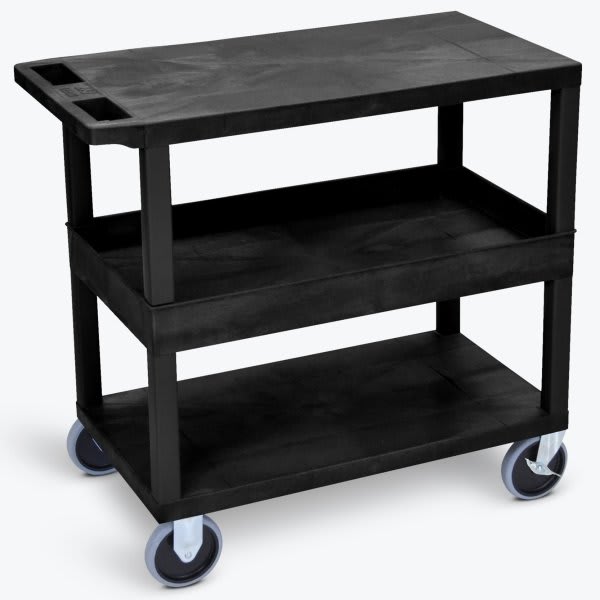 Luxor 24" X 45" 2Tub Shelf Heavy Duty Utility Cart In Black HD Supply