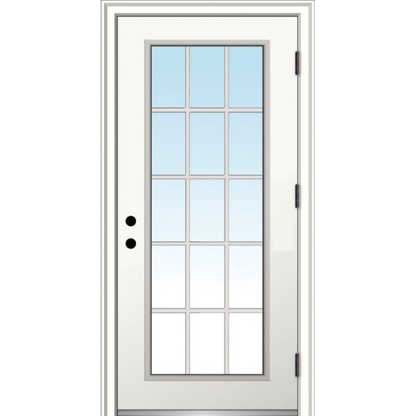Mmi Door 15 Lite 36" X 80" Lh-Out Clear On 4-9/16" Primed Composite Frame