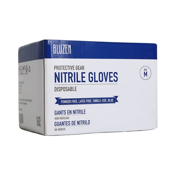 Bluzen Nitrile Gloves, 4 Mil, Blue, Medium, Case Of 1000