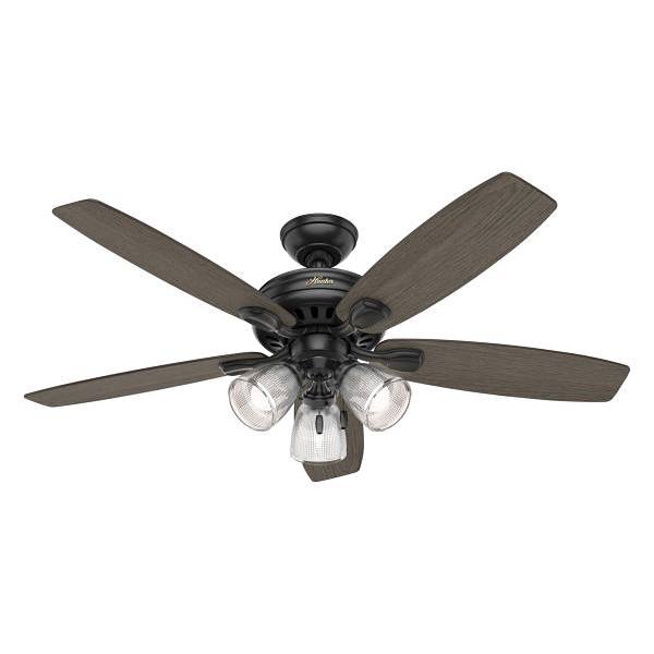 Hunter Highbury II 52 In. LED Indoor Matte Black Ceiling Fan With Light Kit