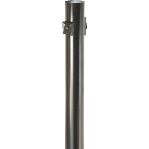 7' Direct Burial Aluminum Lamp Post, 84hx3" Dia, Photocell And Outlet Incl, Blck