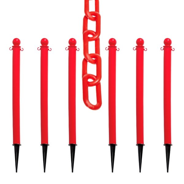 Mr. Chain Red Medium Duty Ground Pole And Chain Kit