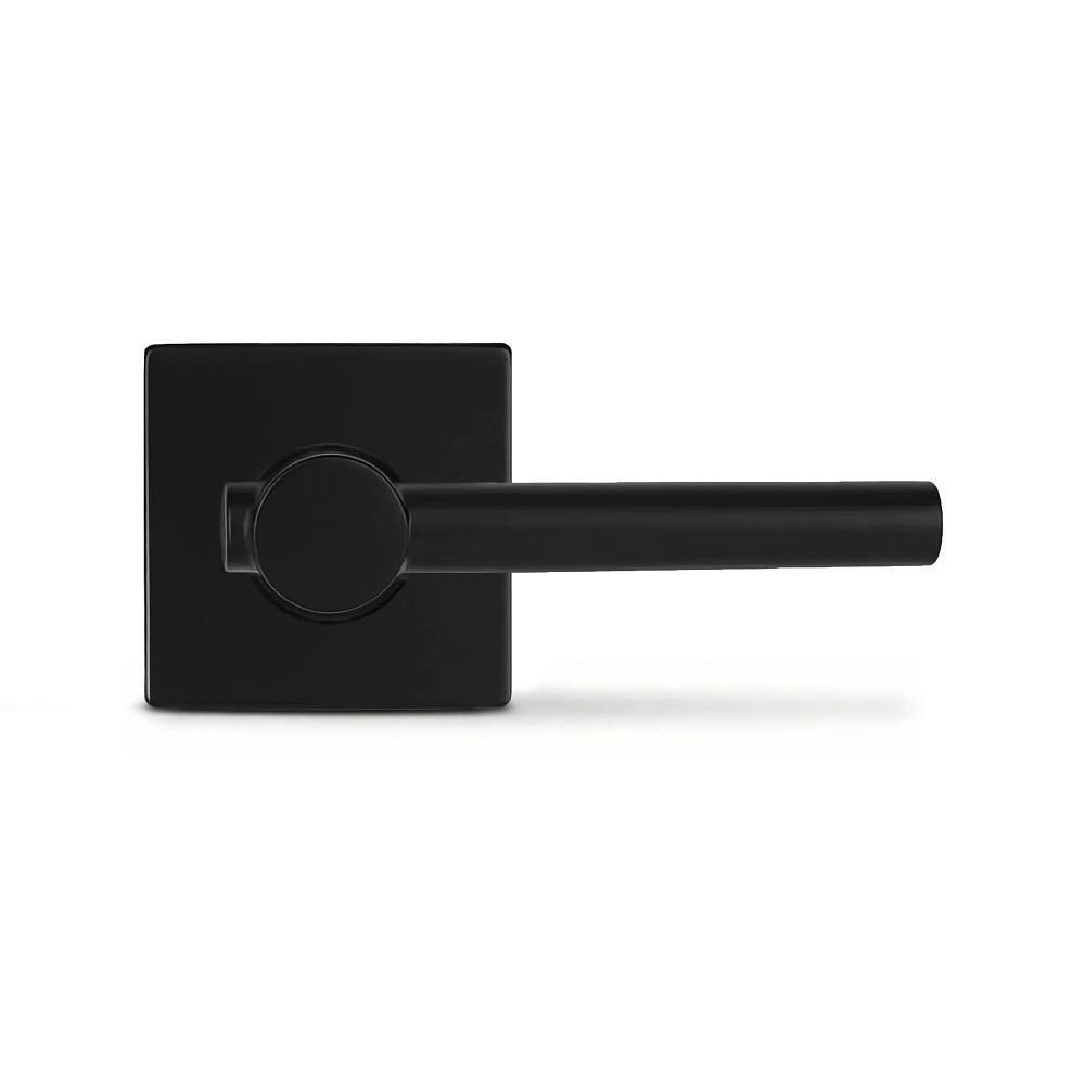Shield Security Straight Square Rose Keyless Passage Door Lever In Matte Black