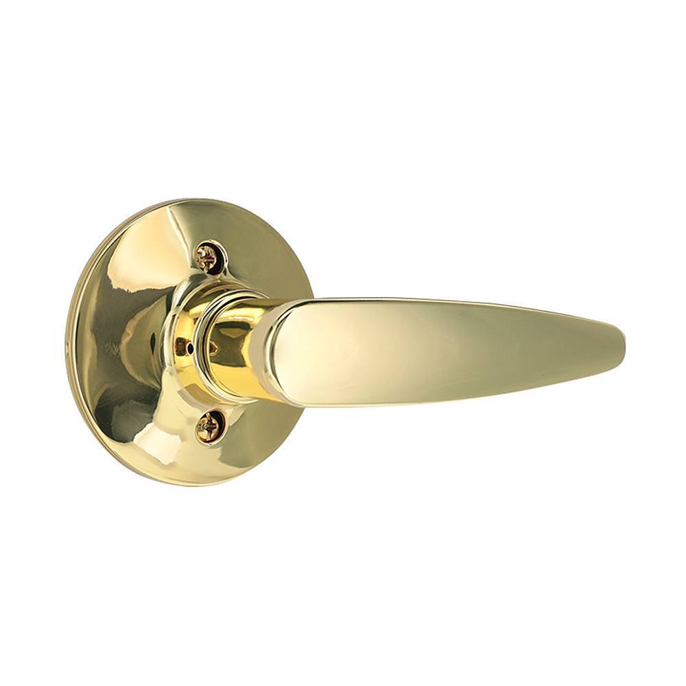 Shield Security Straight Dummy Door Lever In Bright Brass