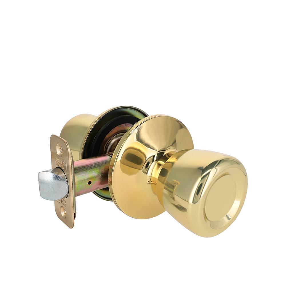 Shield Security Tulip Keyless Passage Door Knob In Bright Brass