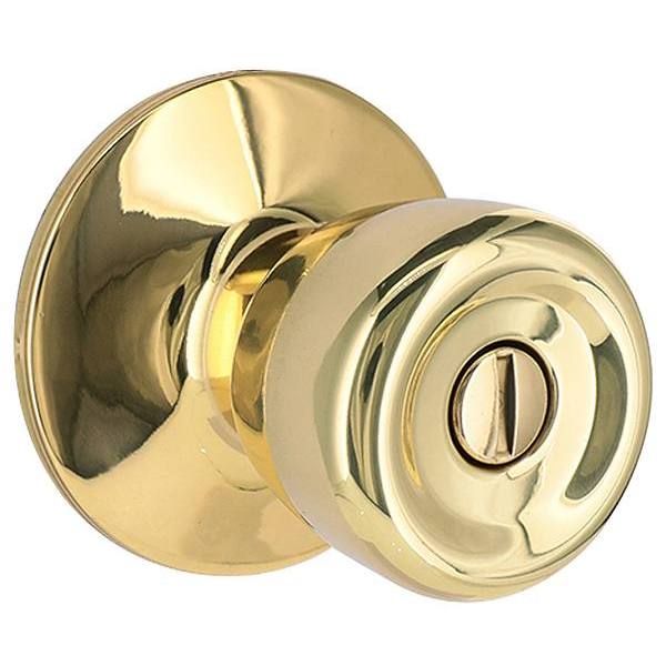 Shield Security Tulip Turn Button Privacy Door Knob In Bright Brass