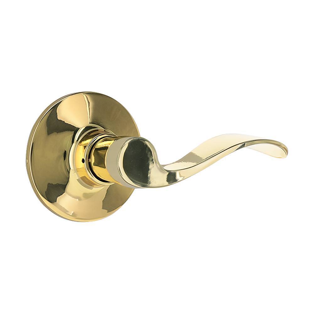 Shield Security Wave Keyless Passage Door Lever In Bright Brass