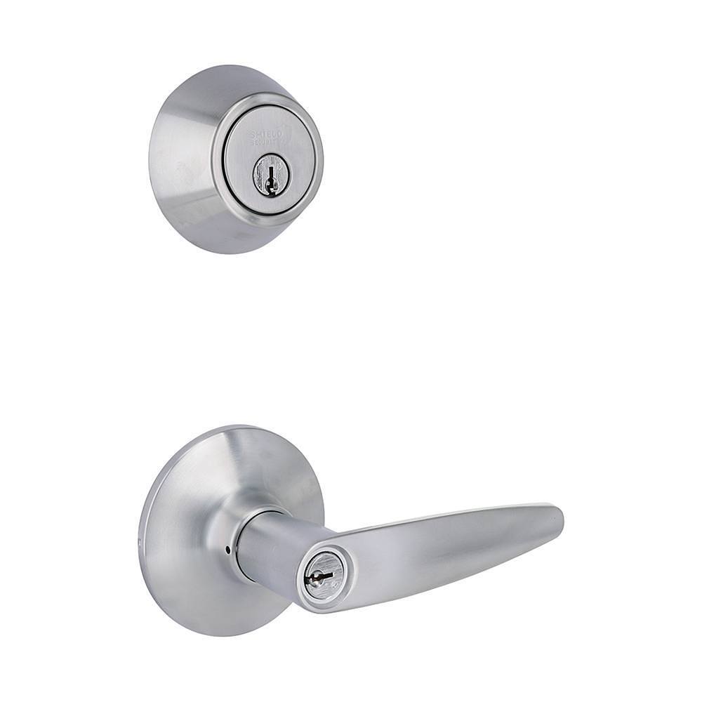 Shield Security Single Cylinder Deadbolt Lock And Entry Door Lever (Satin Chrome)