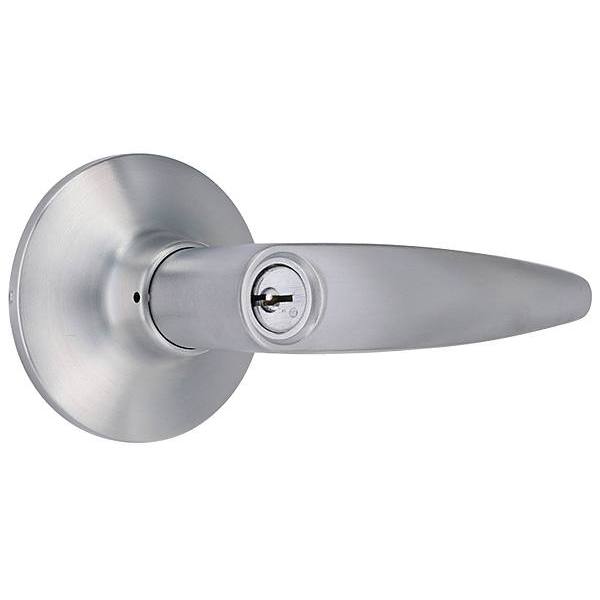 Shield Security Straight Kw1 Keyed Entry Door Lever In Satin Chrome