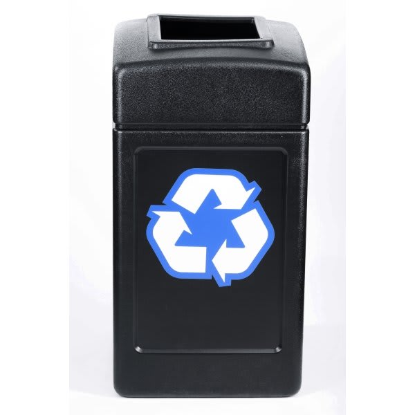 Commercial Zone Polytec™ Recycling 42-Gal Square Mixed Recycling Lid Black