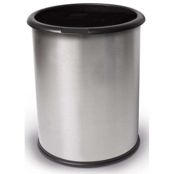 Hls Commercial 16 Gallon Stainless Steel Round Open Top Trash Can HD