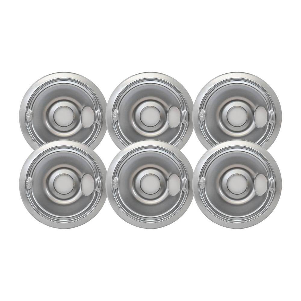 6" Chrome Drip Bowl For GE/Hotpoint, Package of 6