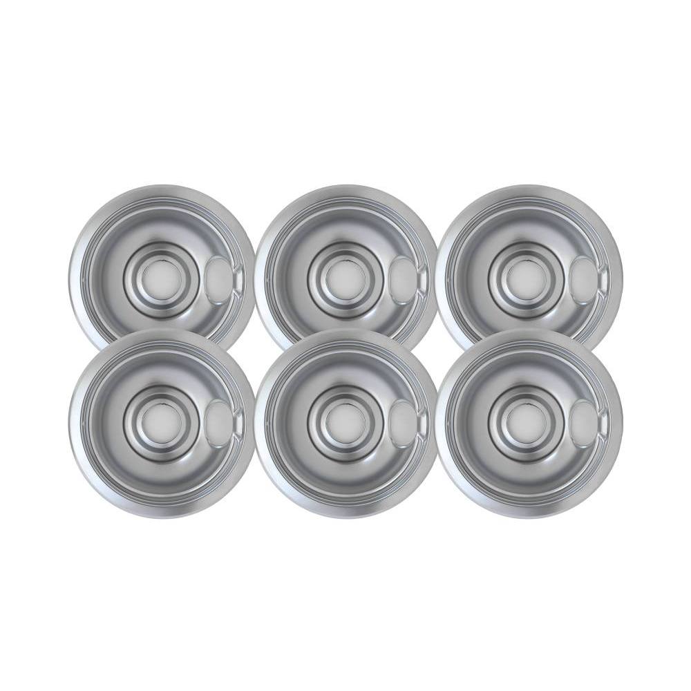 Universal 6" Chrome Drip Bowl, Package Of 6