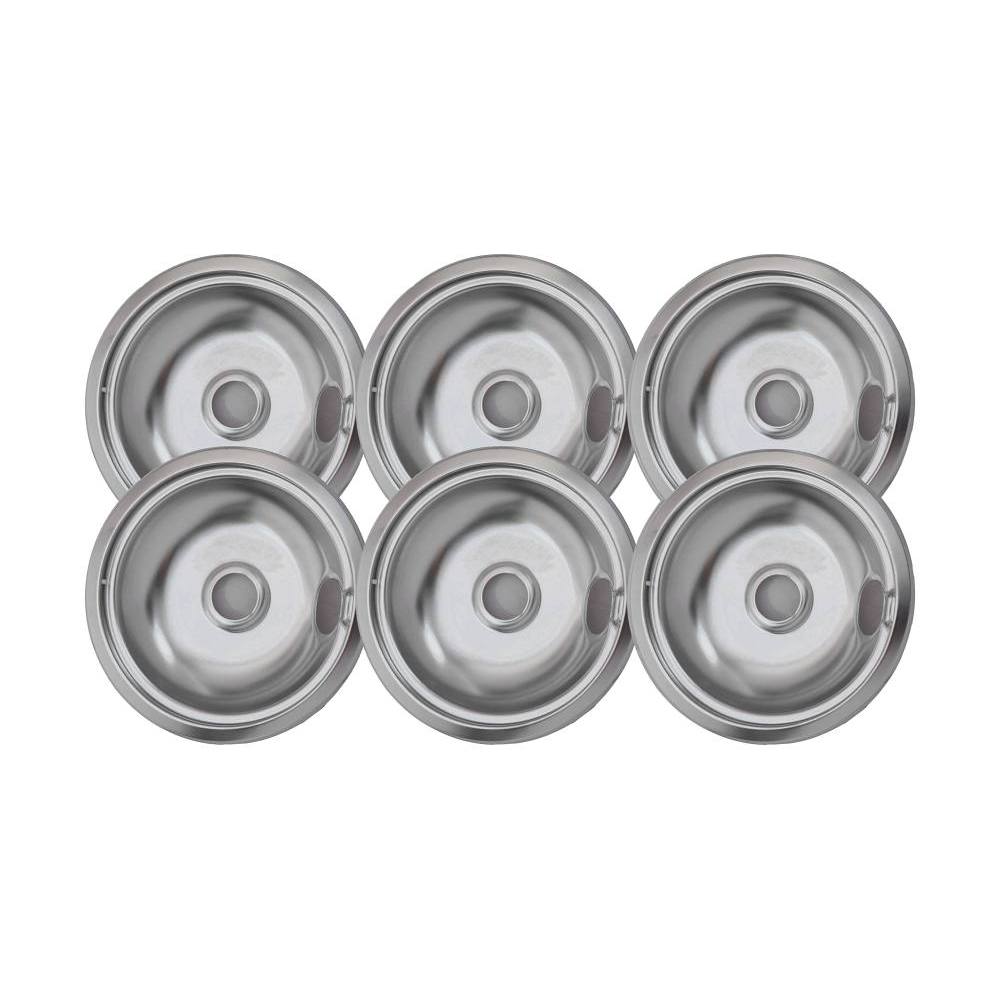 Universal 8" Chrome Drip Bowl, Package Of 6