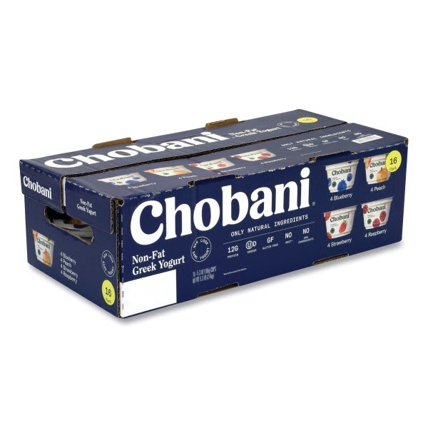 Chobani Greek Yogurt Variety Pack Assorted Flavors 5.3 Oz Package Of 16