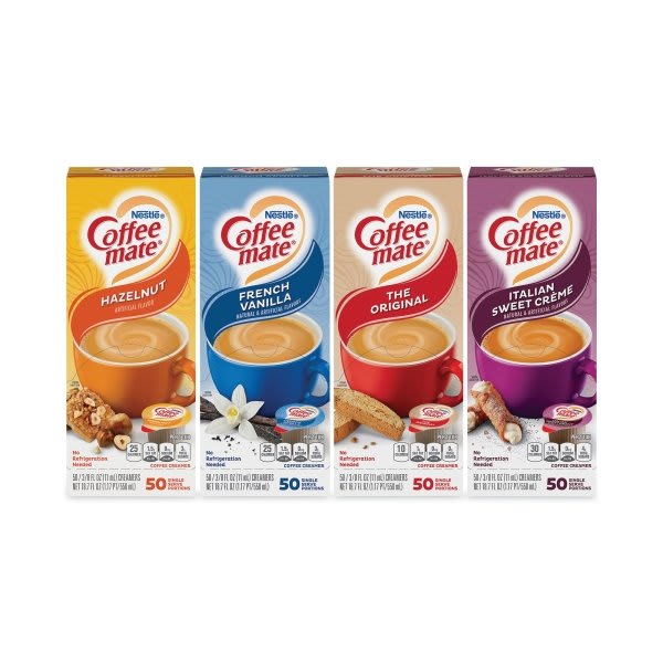Coffee Mate Liquid Coffee Creamer Variety Pack .37 Oz Servings Case Of 200