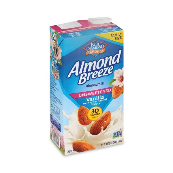 Blue Diamond Almond Breeze Almond Milk Unsweetened Vanilla 64 Oz Case Of 2