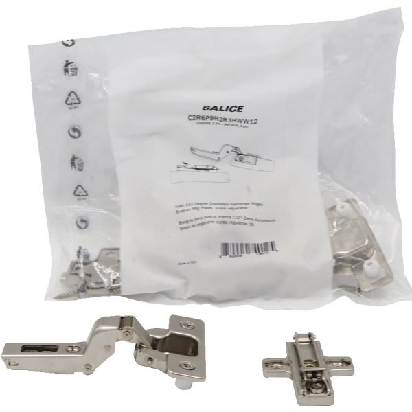 Salice Lazy Susan 1/2" O/L Concealed Self Closing Euro Hinge, Dowels