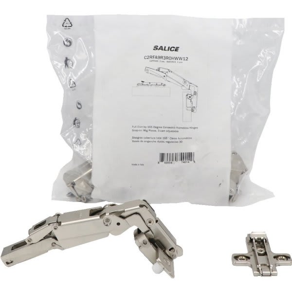 Salice Inset Concealed Self Closing Frameless Hinge, Dowels, Package Of 2 HD Supply