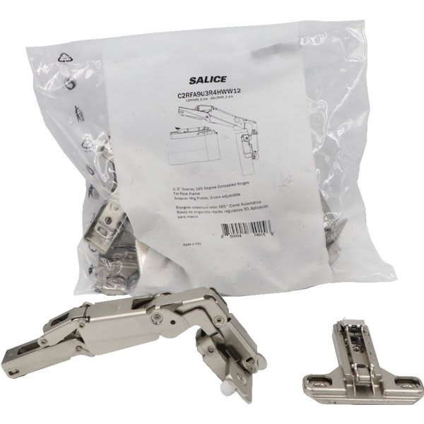 Salice Lazy Susan 1/2" O/L Concealed Self Closing Euro Hinge, Dowels