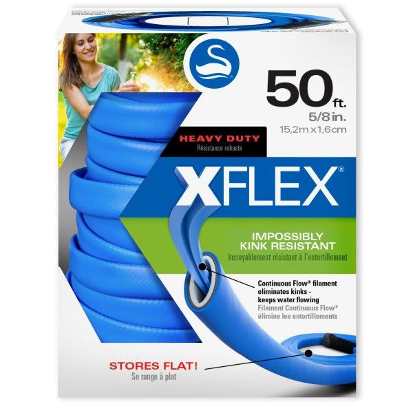 Swan® Xflex® Flat Non-Kink Garden Hose Heavy Duty 5/8" X 50' Length