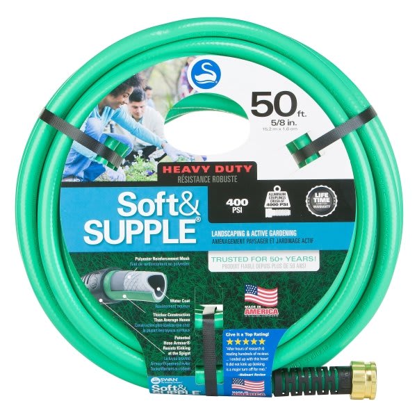 Swan® Soft And Supple Garden Hose Heavy Duty 5/8" X 50' Length