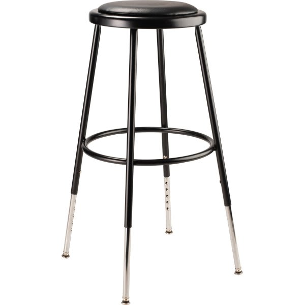 National Public Seating 24"heavy Duty Vinyl Padded Steel Stool With