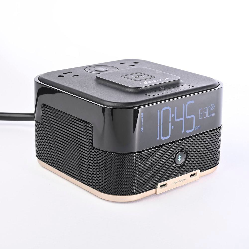 Nonstop Uv Station Alarm Clock Qi Wireless And Usb Charging In Black