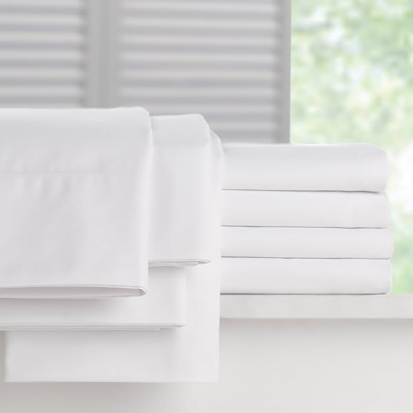 Westpoint Home Dobby Strip T250 Flat Sheet King Xl 110x115 White Case Of 12