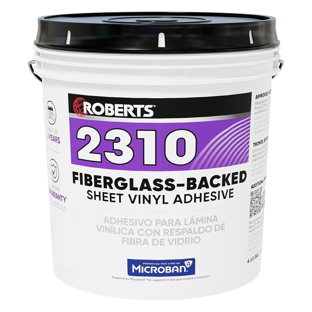 Roberts Fiberglass-Backed Sheet Vinyl Adhesive, 4 Gallon (15.14 L)