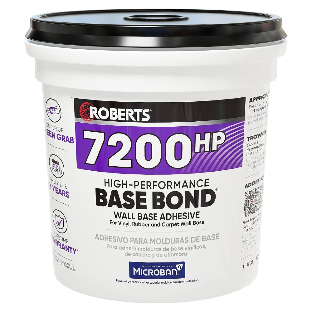 ROBERTS High-Performance BASE BOND Wall Base Adhesive - 1 Gal. (3.78 L)