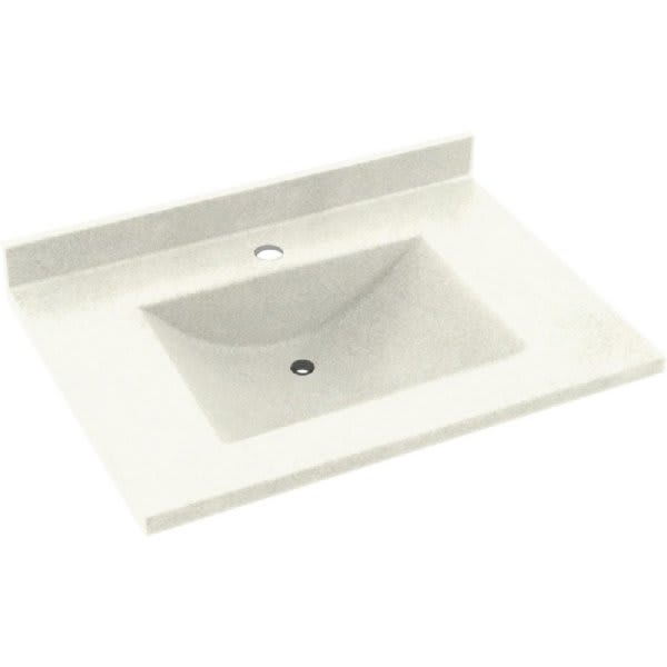 Swan® Bisque Contour Solid Surface Single Bowl Vanity Top 22" X 25"