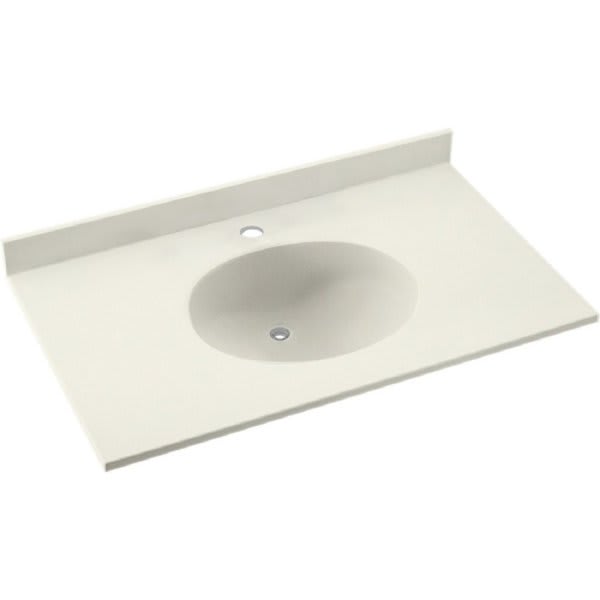 Swan® Bisque Ellipse Solid Surface Single Bowl Vanity Top 22" X 37"