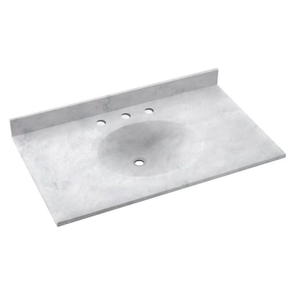 Swan® Ice Ellipse Solid Surface Single Bowl Vanity Top 22" X 49"