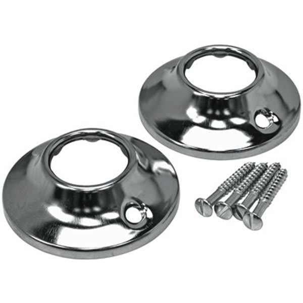 Proplus 2.4 In. Steel Shower Rod Flange In Chrome Package Of 2