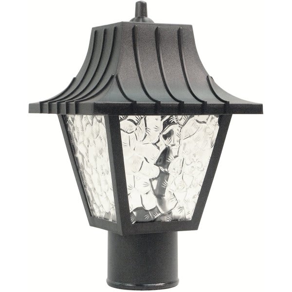 Liteco Medium 1-Light Black Outdoor Colonial Style Post Top Fixtur