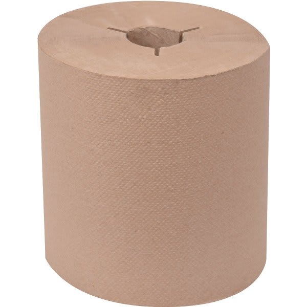 Renown Natural 8" High-Capacity Hardwound Paper Towels, 1,000'/Roll, Case Of 6