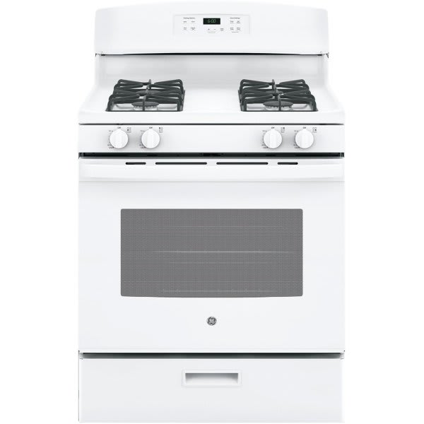 GE 30 In. 4.8 cu. ft. 4 Burner Gas Freestanding Range, Standard Clean, White